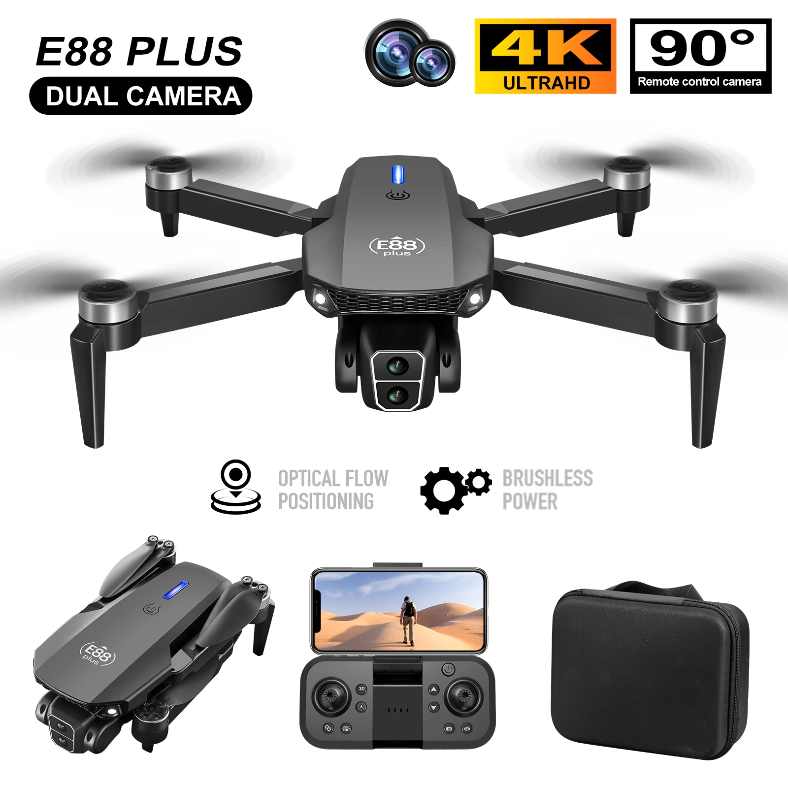Drone Battery Box - Nieuwe E88 Plus Quadcopter Drone: 90