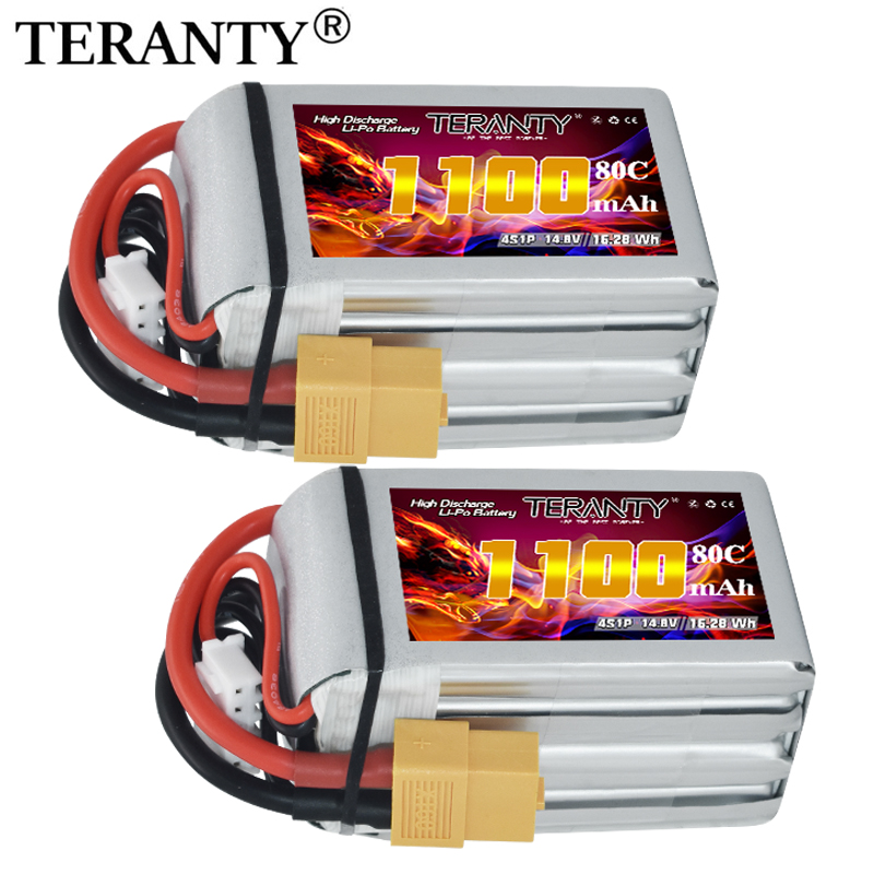 Drone Battery 4S - TERANTY 4S 1100mAh 80C/160C Lipo Batterij