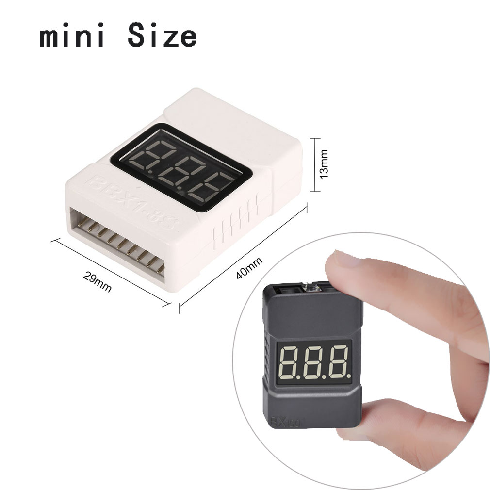 Drone Battery Voltage Checker - 1-8S Lipo Batterijspanningstester Laagspanningszoemer Alarm Batterijspanningscontrole