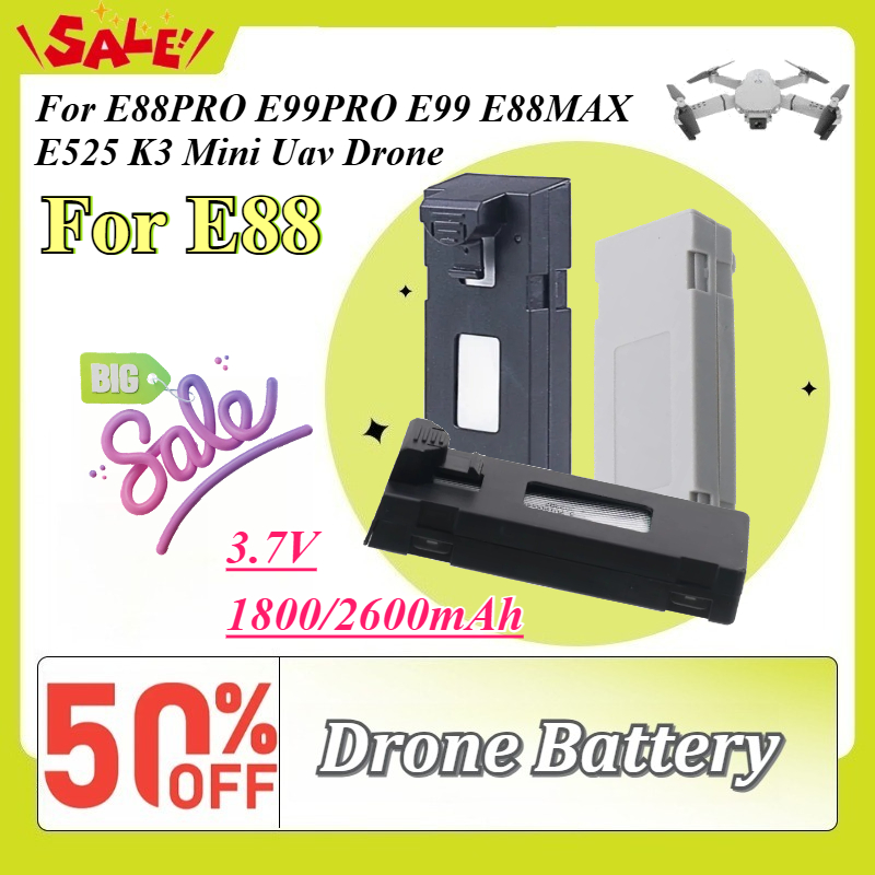 Drone Battery Li-Ion - 3.7V 1800/2600mAh Drone Reserveonderdelen Batterij voor