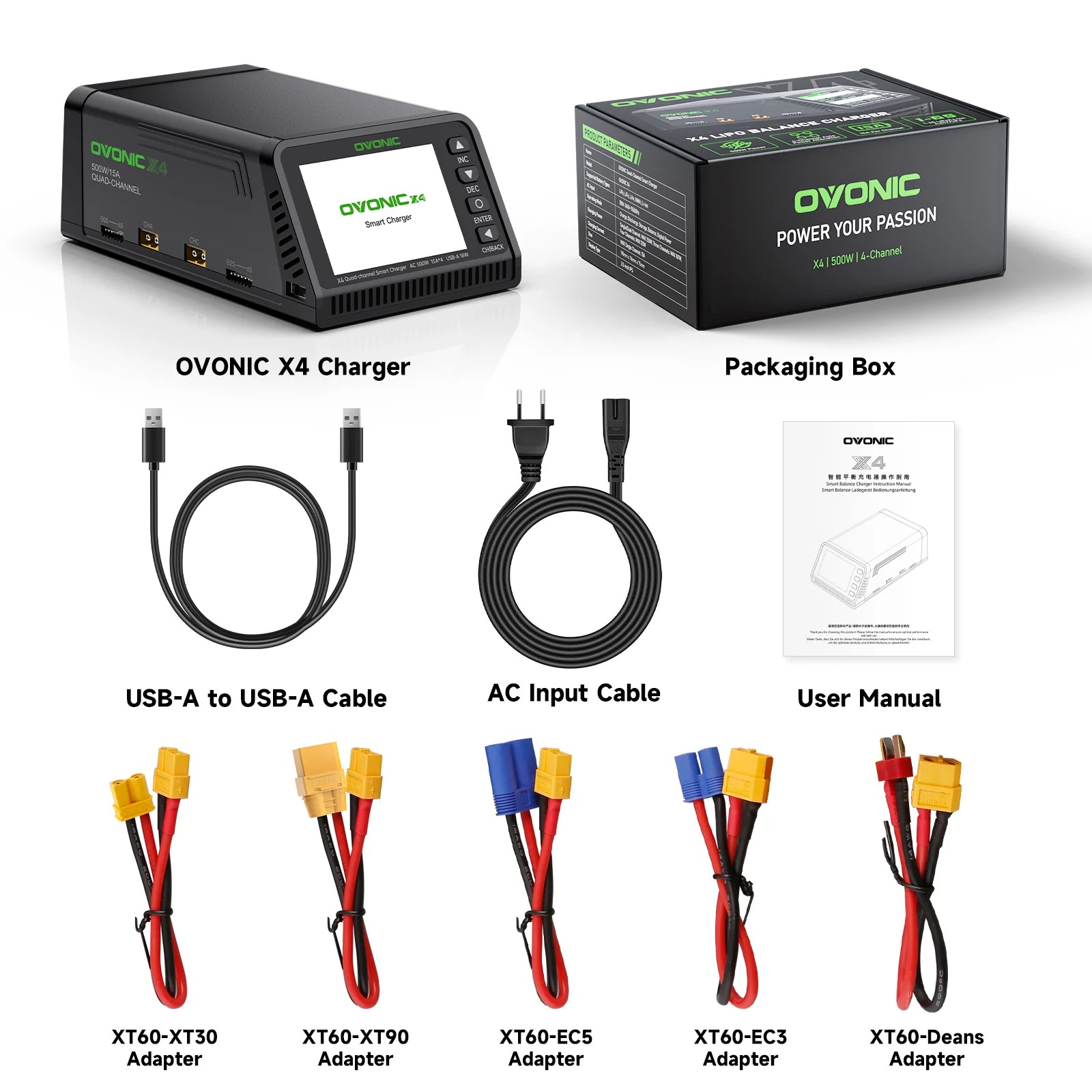 Drone Battery Smart - Ovonic X4 AC500W 4-kanaals slimme LiPo