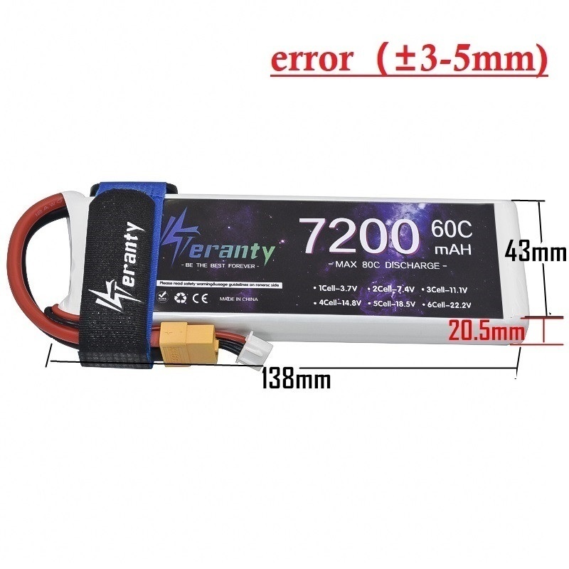 Upgrade 2S 7.4V 7200mAh 60C 6S - Drone Battery 6S recensie en prijs