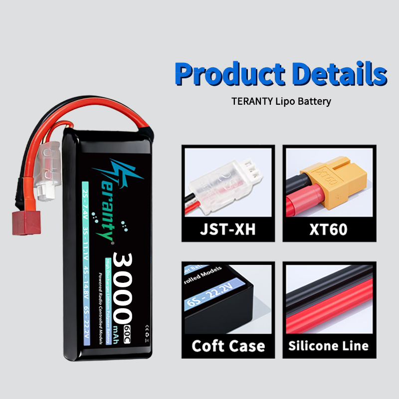 TERANTY 2S 3000mAh Lipo Batter - Drone Battery Connector recensie en prijs