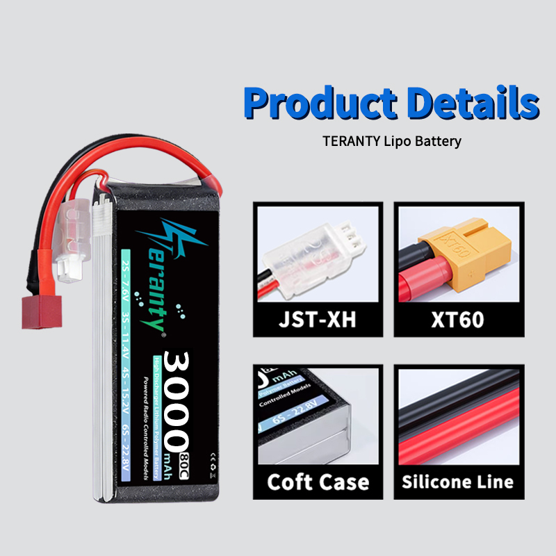 TERANTY 2S 3000mAh Lipo Batter - Drone Battery Connector recensie en prijs