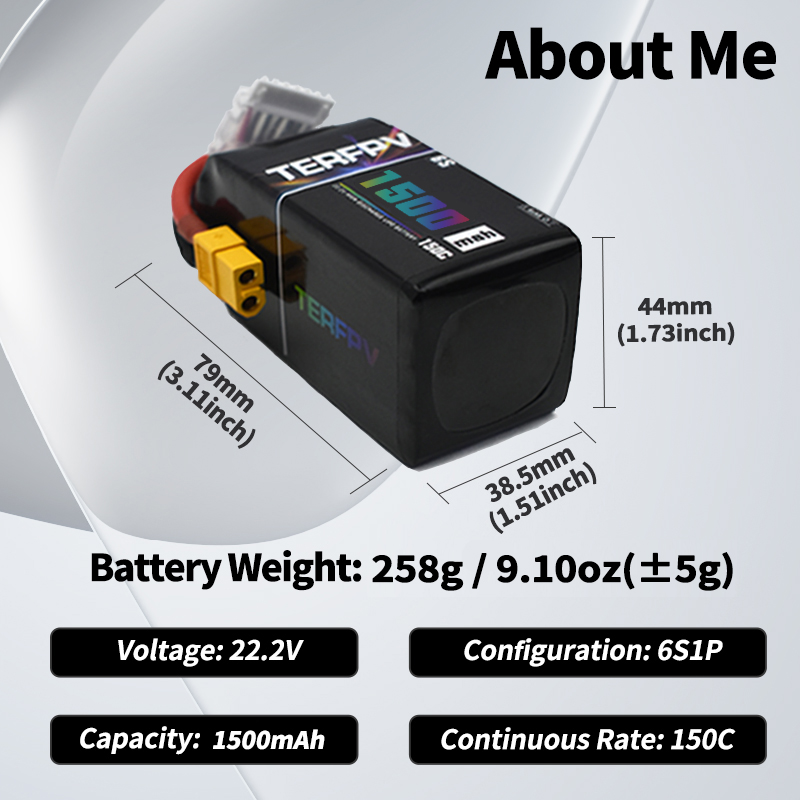 TERFPV Lipo Batterij 6S 22.2V  - Drone Battery 6S recensie en prijs