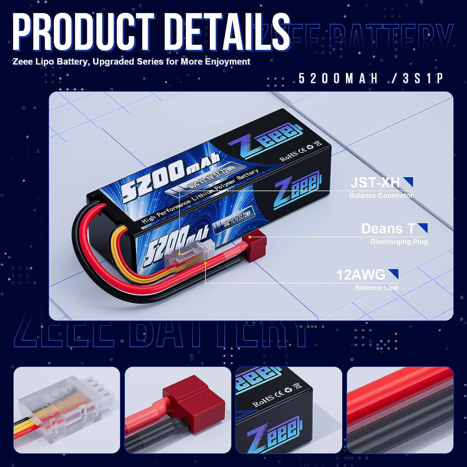 1/2 Stuks Zeee 3S 5200Mah Lipo - Drone Battery 3S recensie en prijs