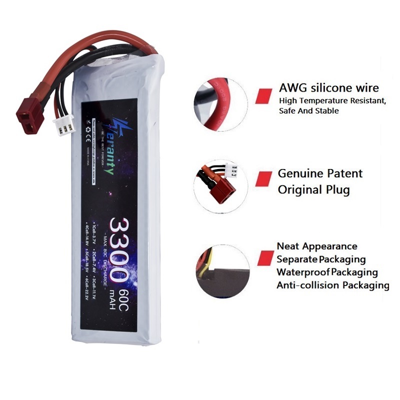2S 7.4V LiPo Batterij 3300mAh  - Drone Battery Connector recensie en prijs