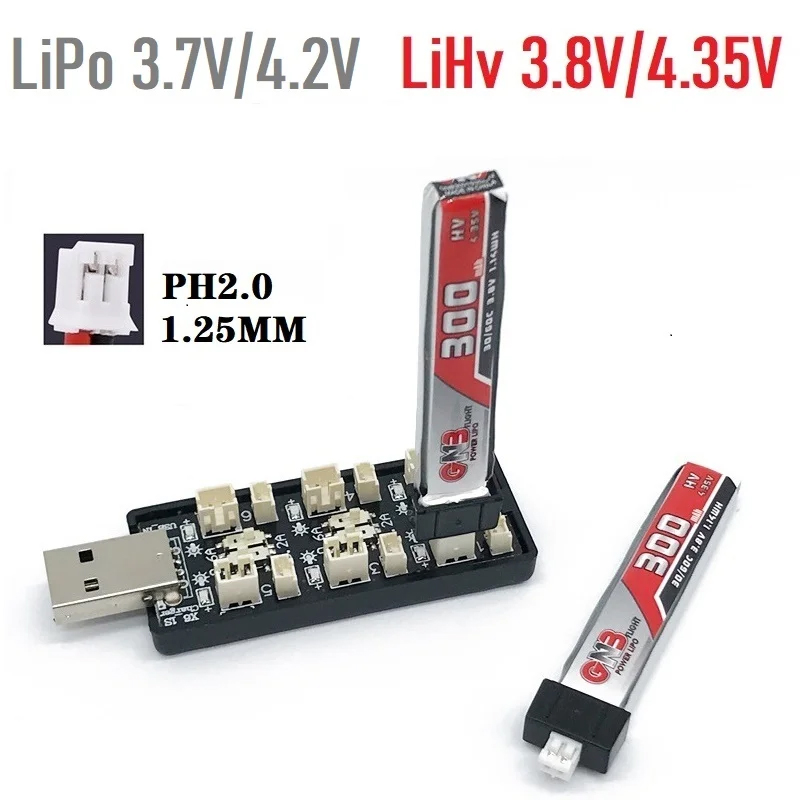 6CH USB 1S LiPo/LiHv 3.7 V/4.2 - Drone Battery Connector recensie en prijs