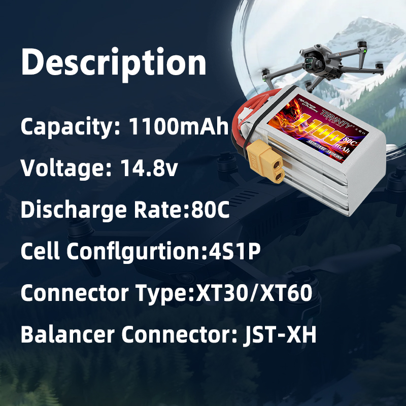 TERANTY 4S 1100mAh 80C/160C Li - Drone Battery 4S recensie en prijs