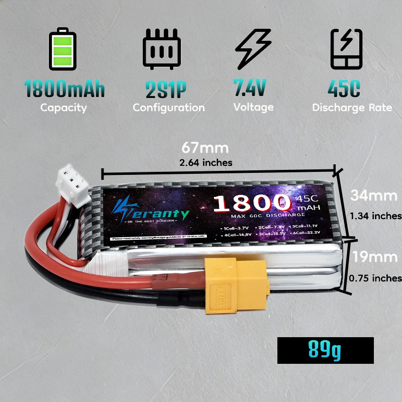 TERANTY 2S 3S 4S 1800mAh Lipo  - Drone Battery 3S recensie en prijs