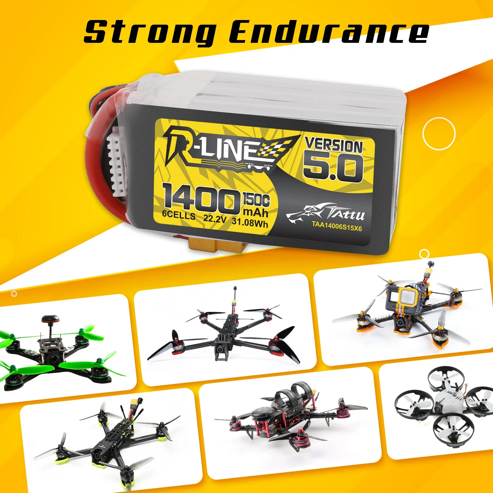 Tattu R-Line 1200mAh 1400mAh 6 - Drone Battery 6S recensie en prijs