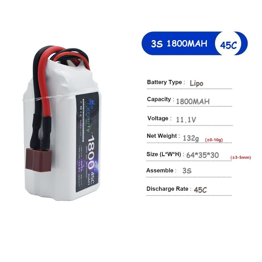 11.1V LiPo Batterij 3S 1500mAh - Drone Battery Connector recensie en prijs