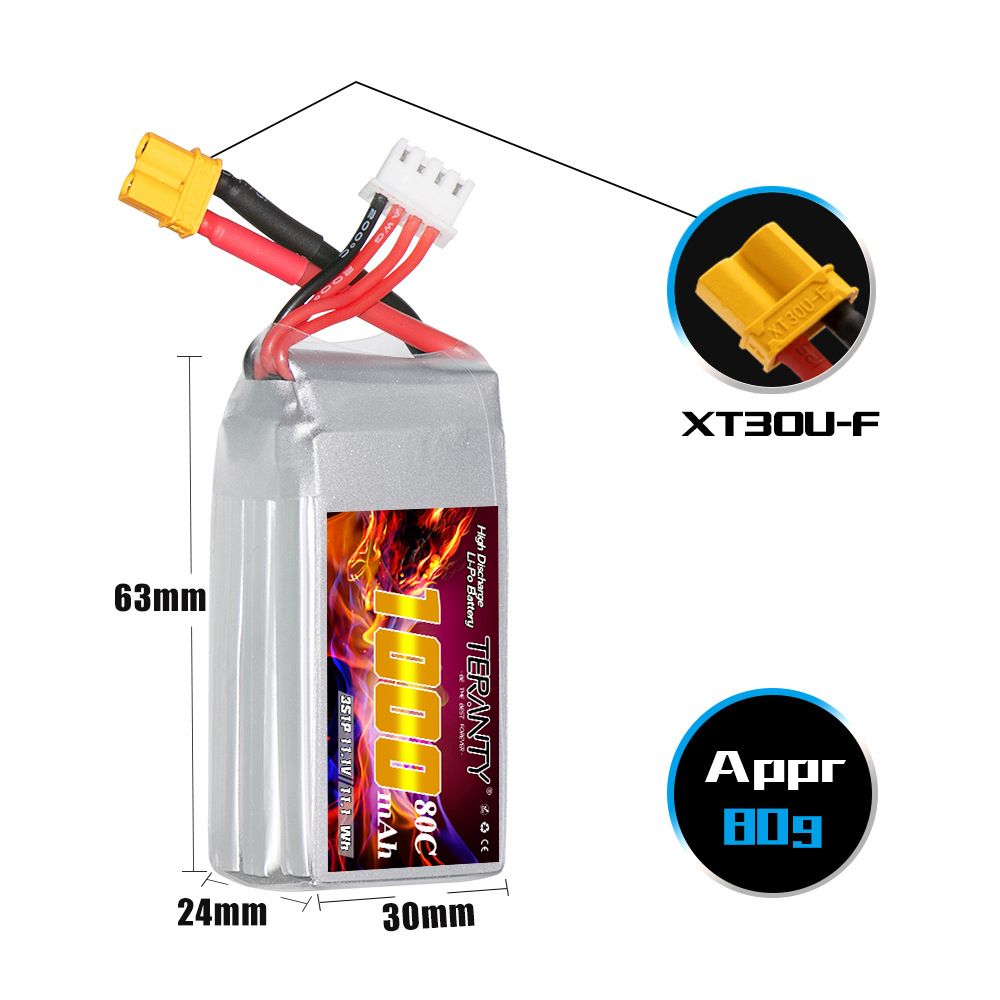 TERANTY 3S 11.1V 80C/160C 1000 - Drone Battery 3S recensie en prijs