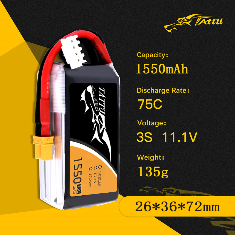 Tattu 3S 11.1V 1550Mah 75c Lip - Drone Battery Li-Ion recensie en prijs