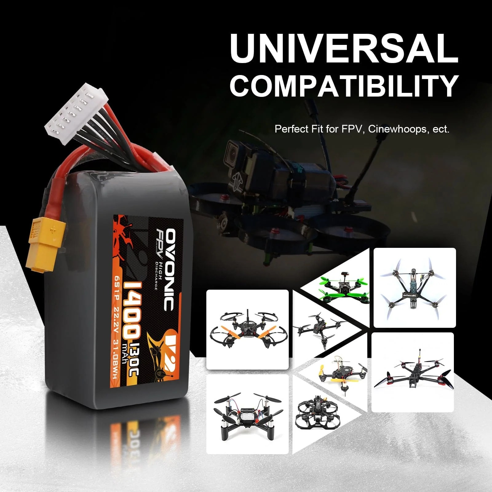 Ovonic 6S LiPo Batterij 22.2V  - Drone Battery Bag recensie en prijs