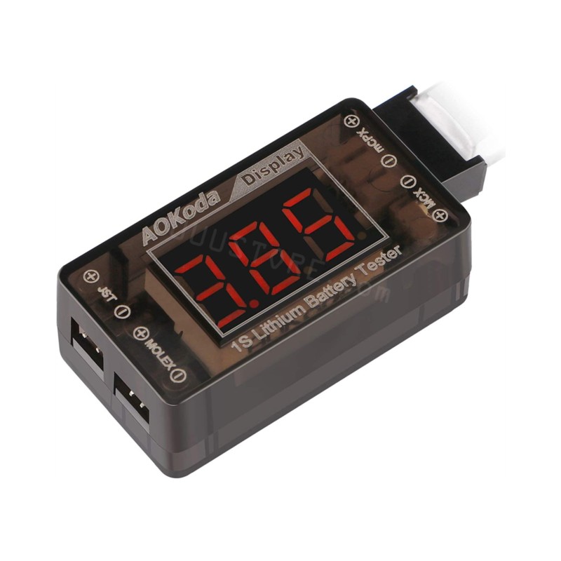 AOKoda AOK-041 1S LiPo batteri - Drone Battery Voltage Checker recensie en prijs